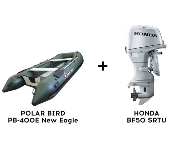 Лодка ПВХ POLAR BIRD PB-400E New Eagle (Орлан) + 4х-тактный лодочный мотор HONDA BF50 SRTU