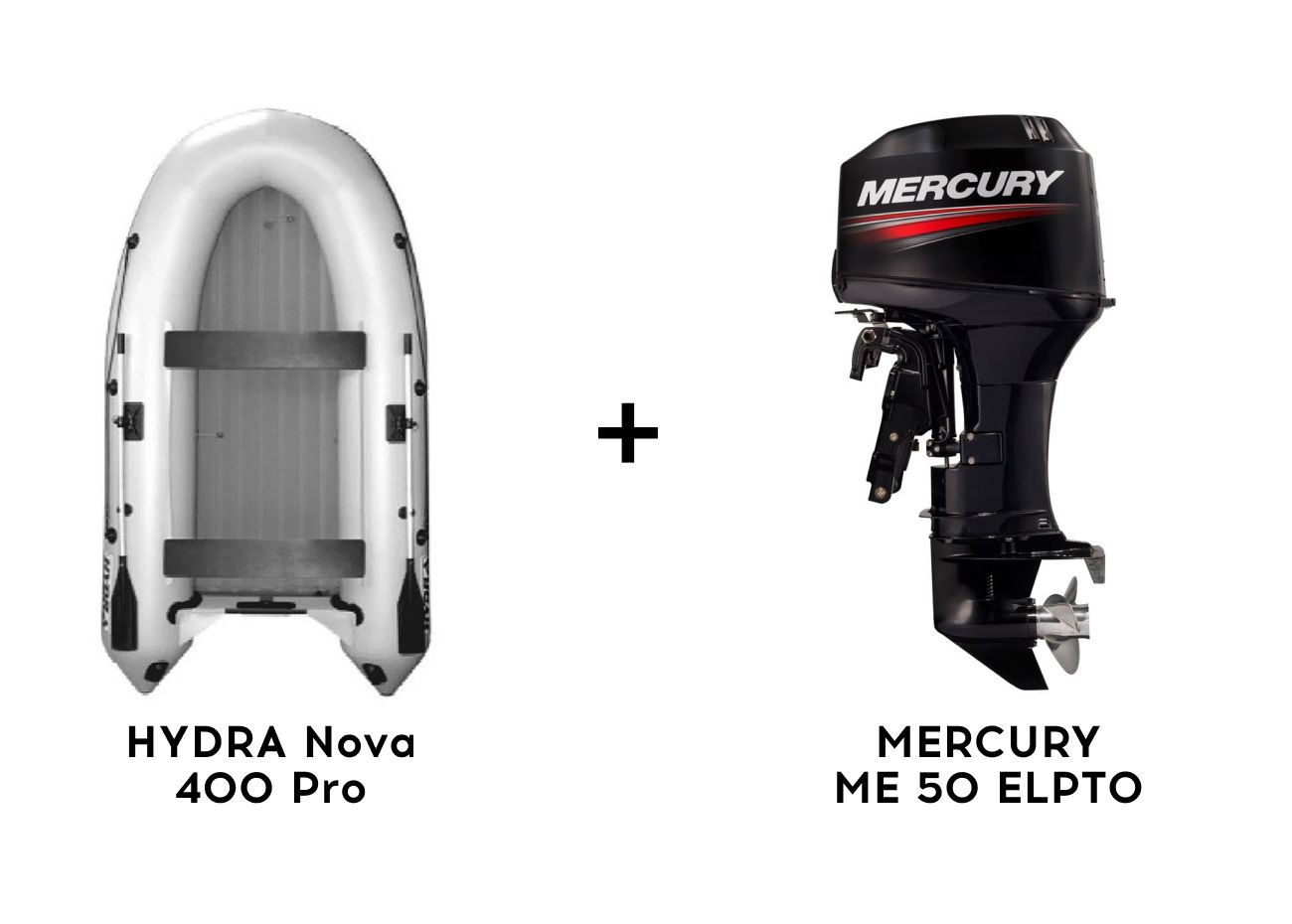 Лодка ПВХ HYDRA Nova 400 Pro + 2х-тактный лодочный мотор MERCURY ME 50 ELPTO Лодка ПВХ HYDRA Nova 400 Pro + 2х-тактный лодочный мотор MERCURY ME 50 ELPTO