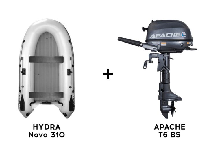 Лодка ПВХ HYDRA Nova 310 «Оптима 1200» + 2х-тактный лодочный мотор APACHE T6 BS