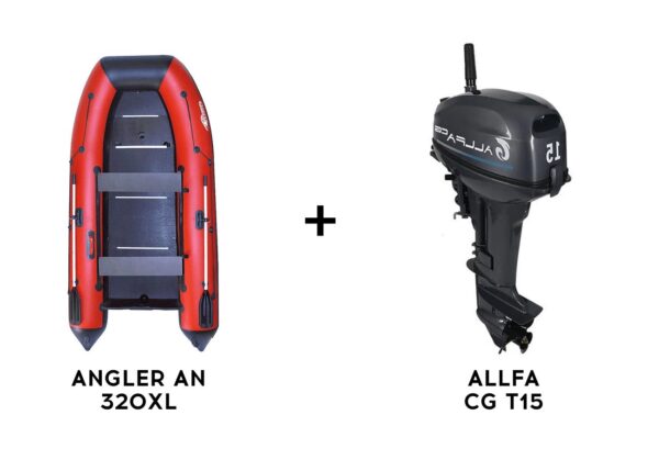 Лодка ПВХ ANGLER AN 320XL + 2х-тактный лодочный мотор ALLFA CG T15